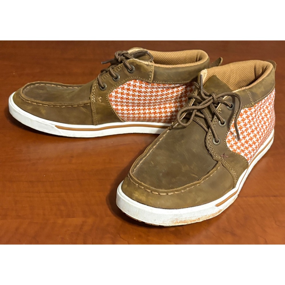 Twisted X Women Kicks WCA0054 Leather Houndstooth Chukka Sneakers 8M